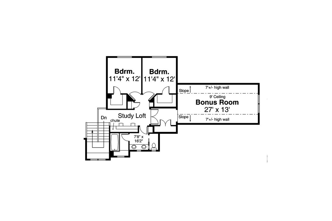 Secondary Image - Lodge Style House Plan - Eatonville 77665 - 2nd Floor Plan