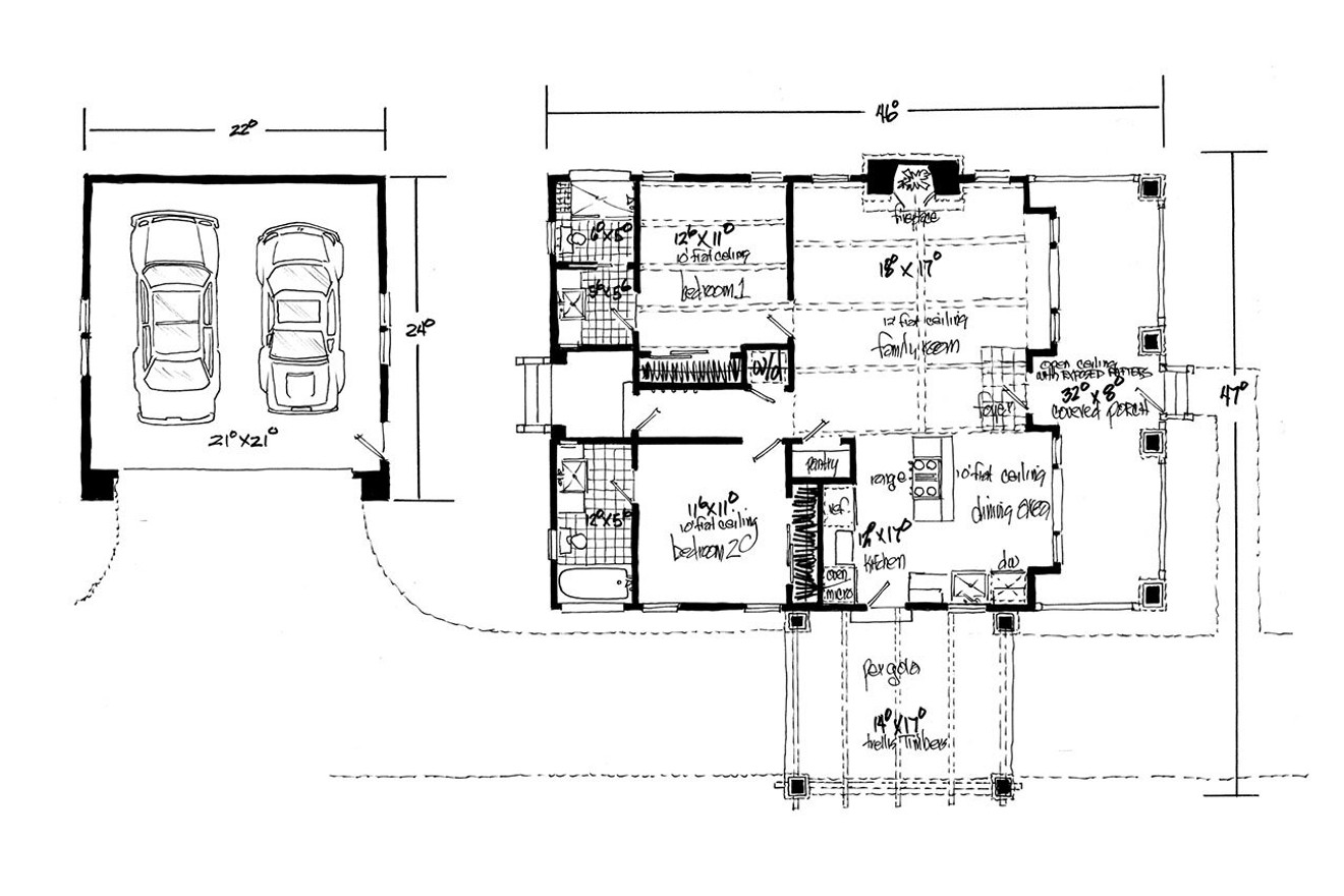 Cottage House Plan - Glen Allen 77767 - 1st Floor Plan