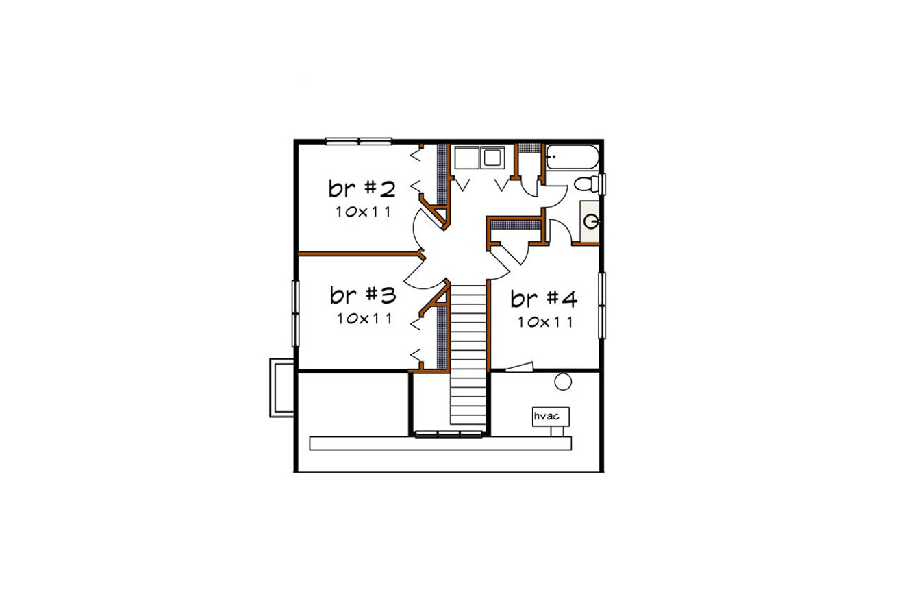 Secondary Image - Bungalow House Plan - 77814 - 2nd Floor Plan