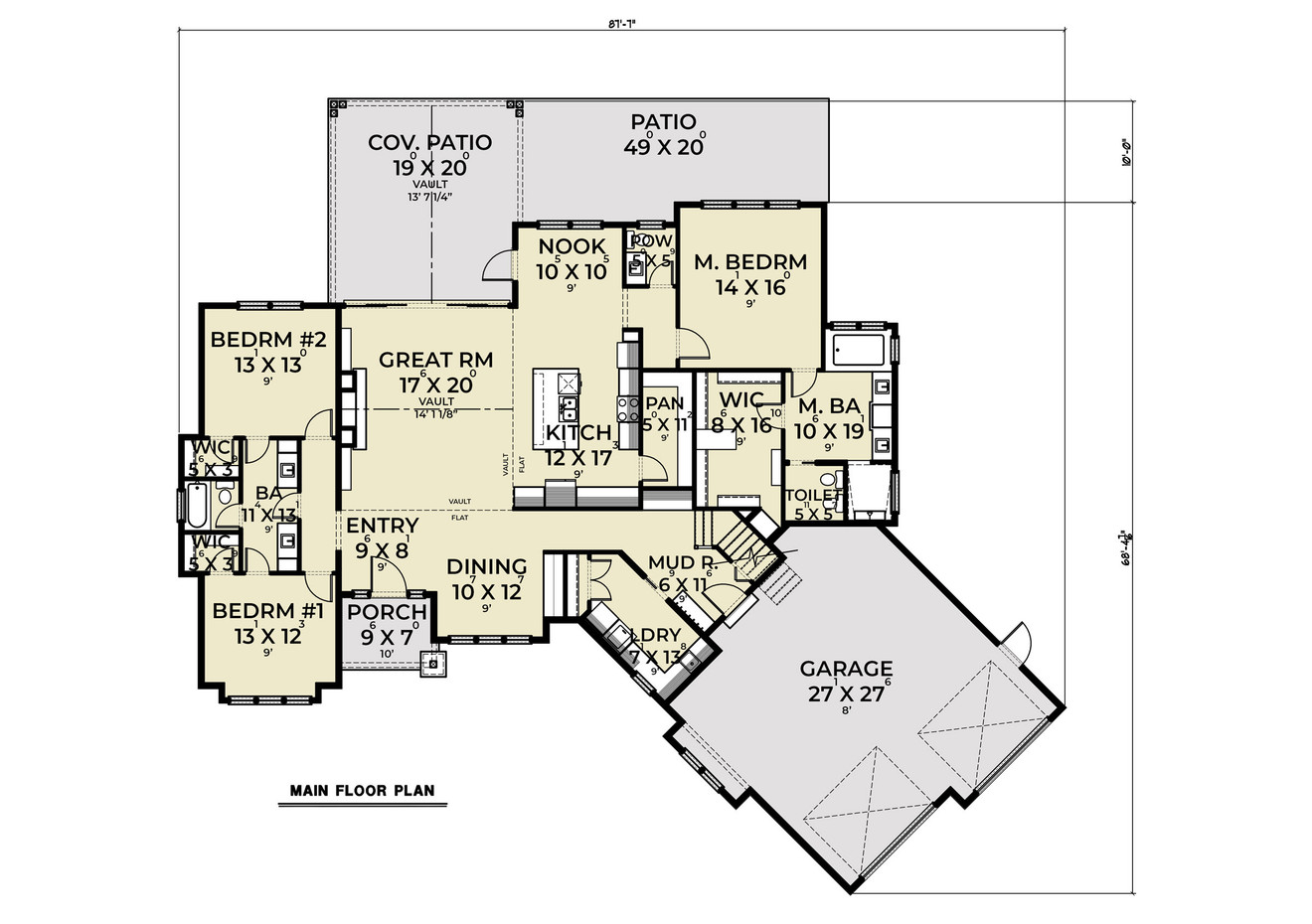 Craftsman House Plan - 77839 - 1st Floor Plan