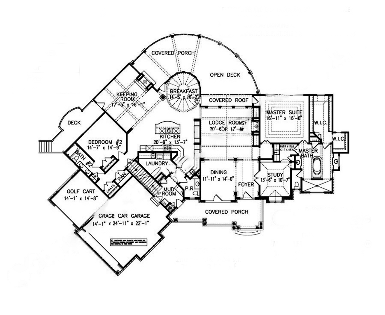 Ranch House Plan - Amicalola Cottage Hip 77913 - 1st Floor Plan