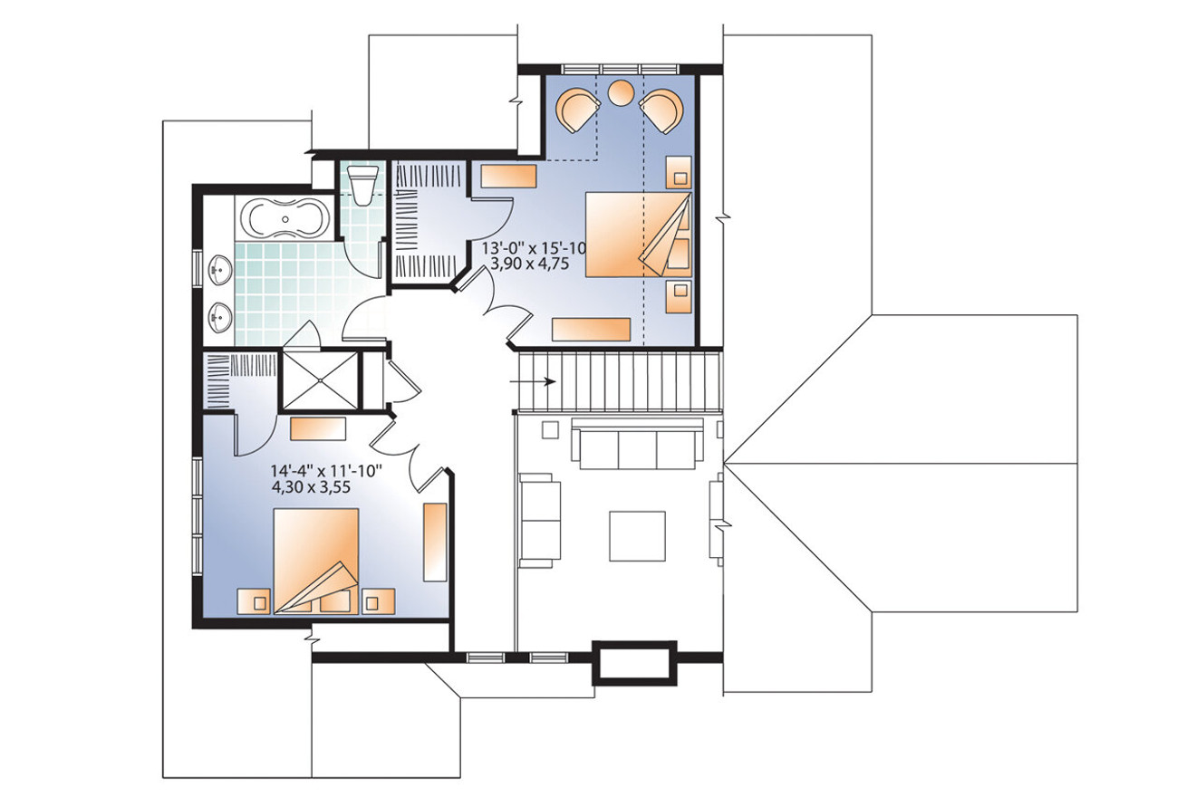 Cottage House Plan - Touchstone 4 78065 - 2nd Floor Plan