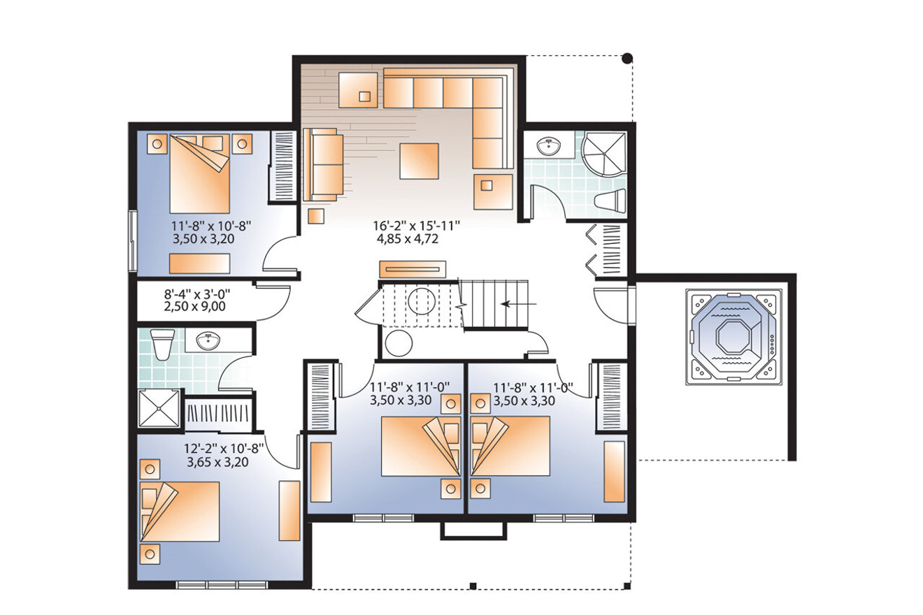 Cottage House Plan - Touchstone 4 78065 - Basement Floor Plan