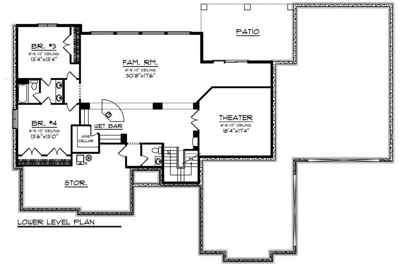 Prairie House Plan - 78140 - Basement Floor Plan