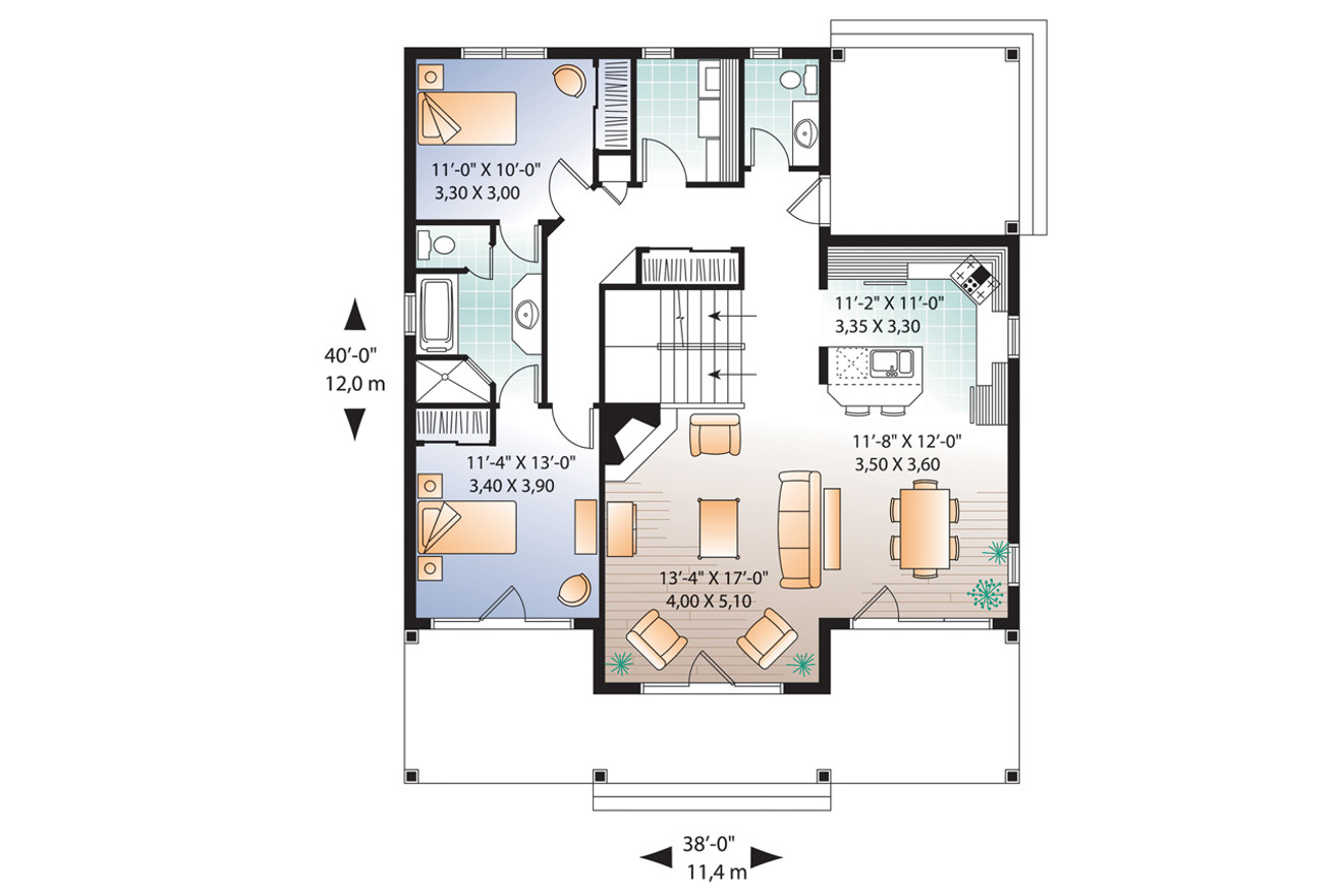 Cottage House Plan - Edgewater 78239 - 1st Floor Plan