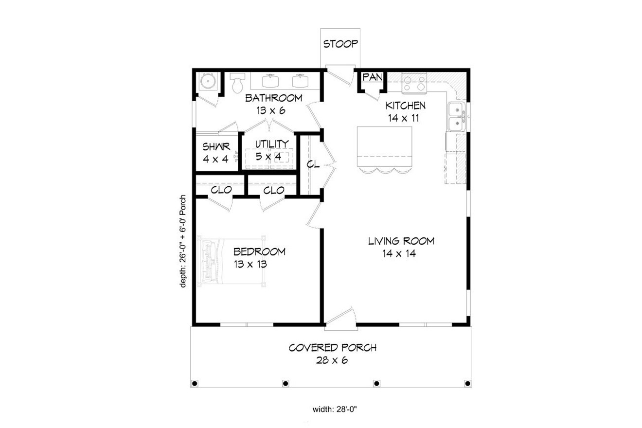 Traditional House Plan - Wynnwood 78327 - 1st Floor Plan