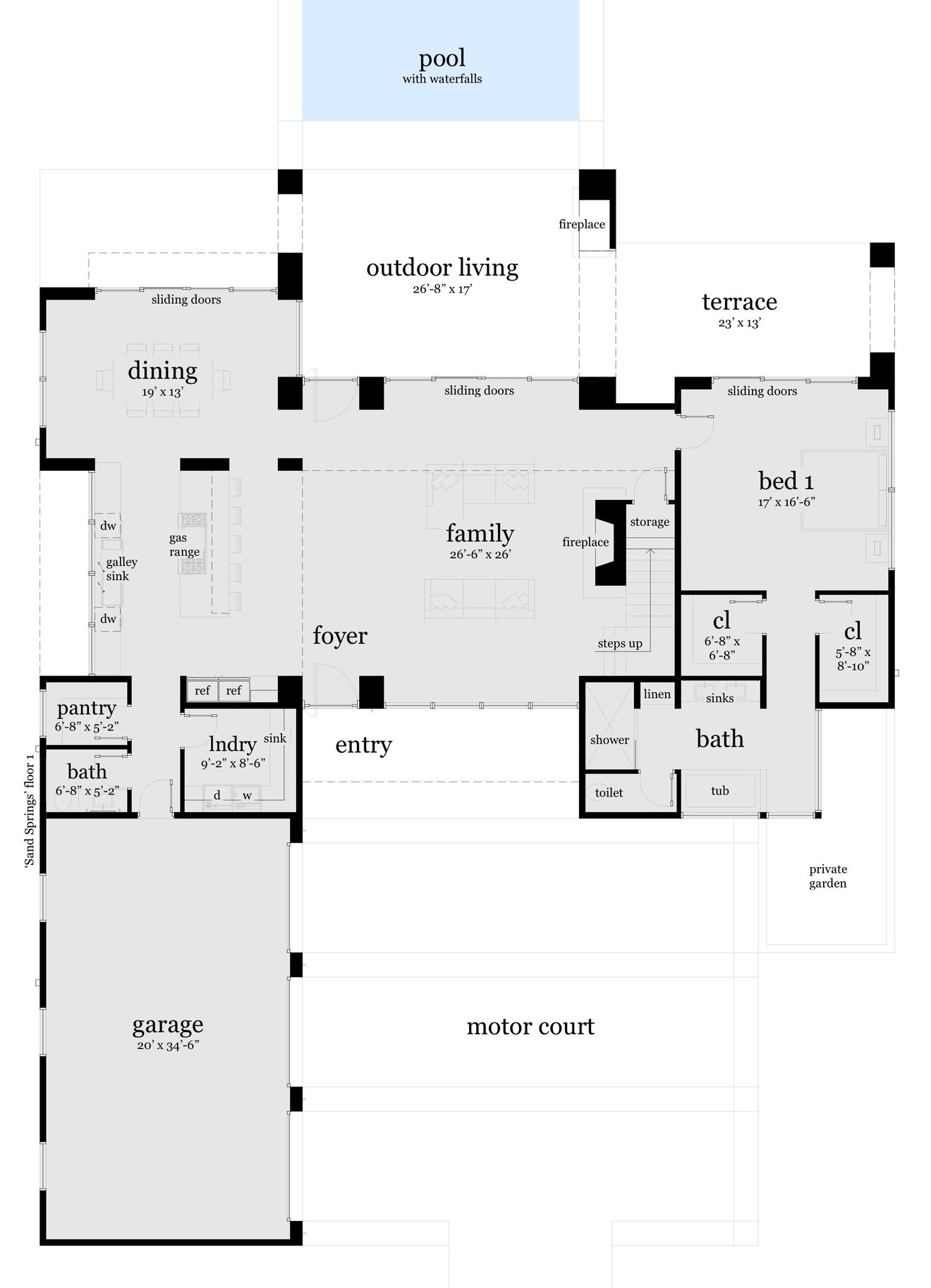 Modern House Plan - Sand Springs 78388 - 1st Floor Plan