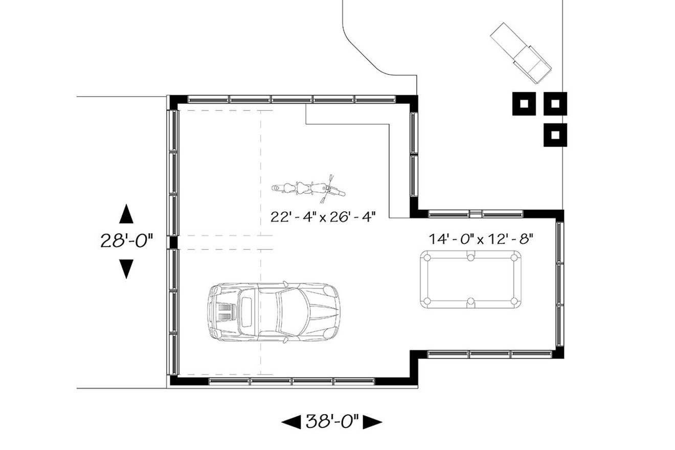 Contemporary House Plan - Versa 78414 - 1st Floor Plan