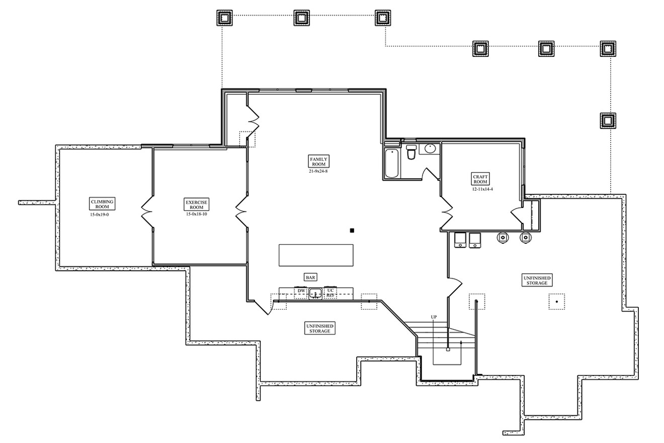 Craftsman House Plan - Millsboro Road 78621 - Basement Floor Plan