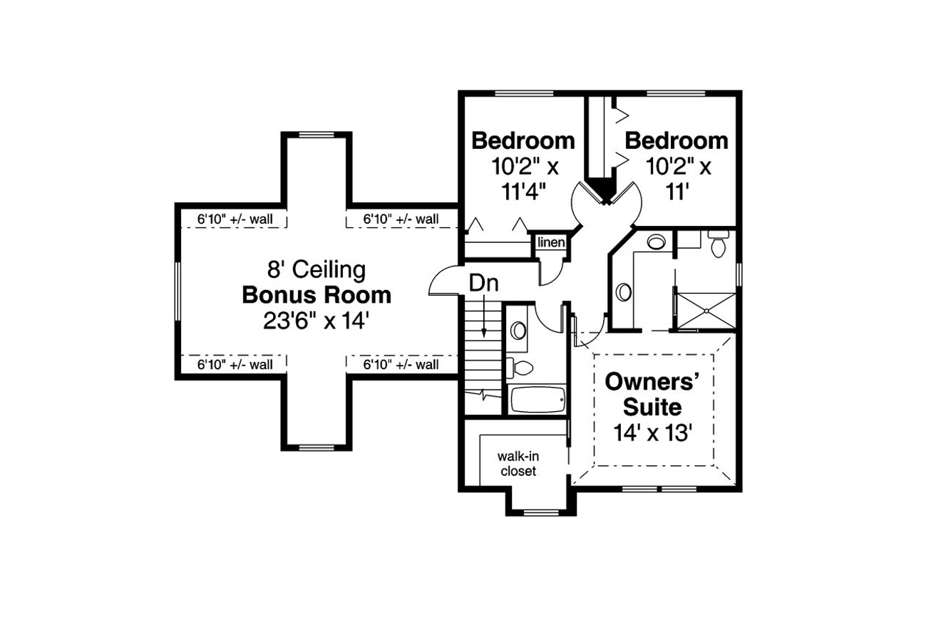 Secondary Image - Craftsman House Plan - Elkridge 78822 - 2nd Floor Plan