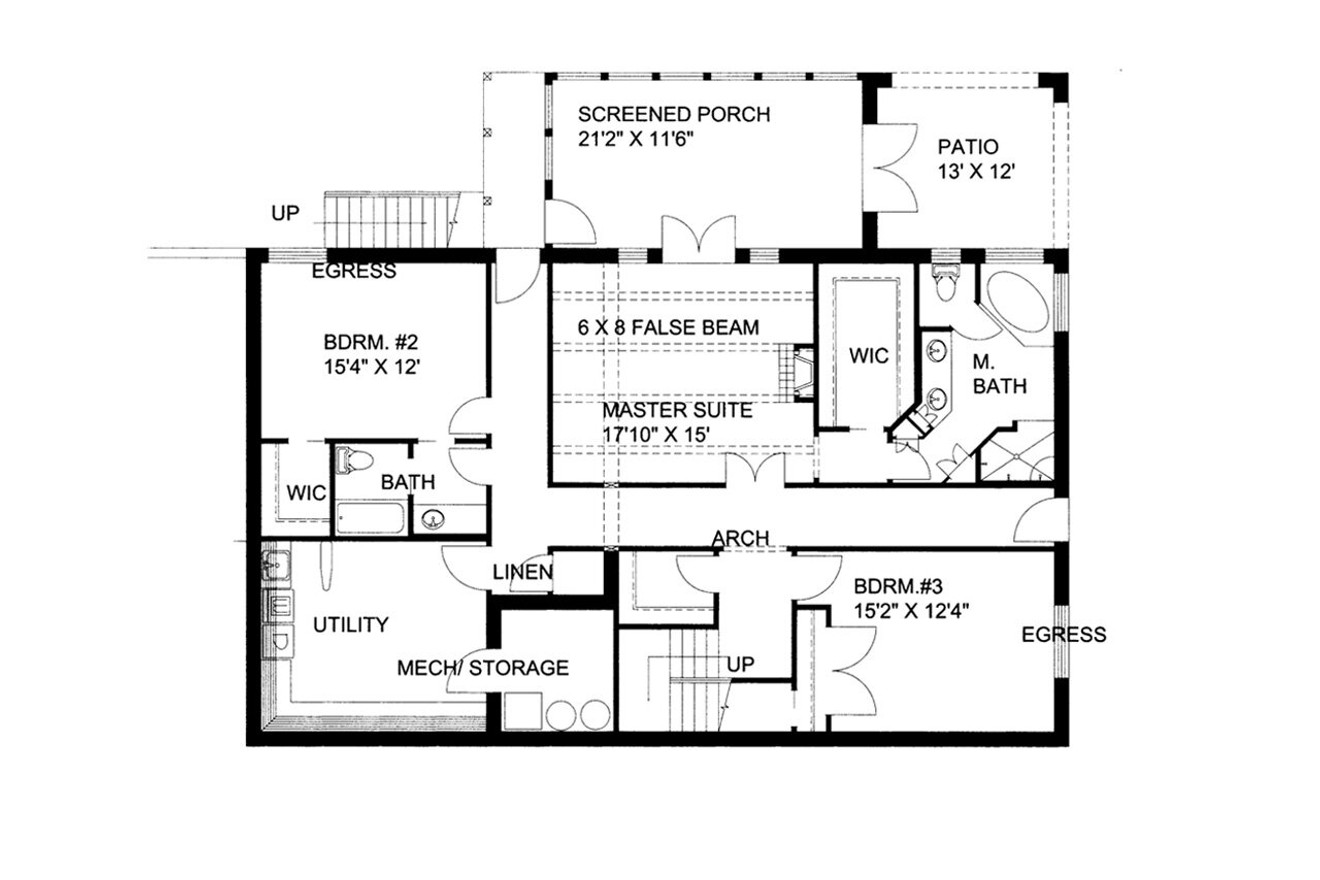 Southwest House Plan - 78900 - Basement Floor Plan