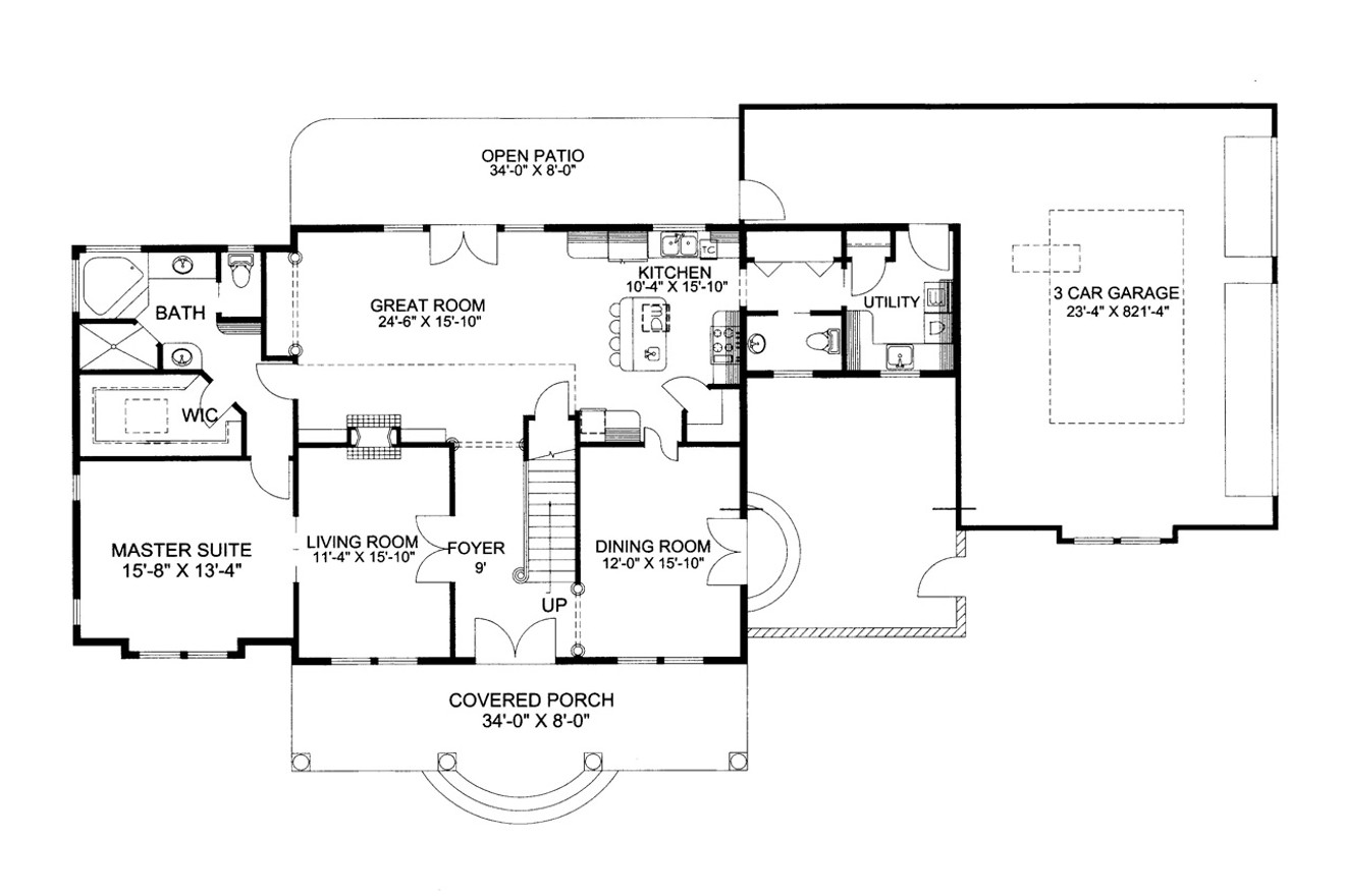European House Plan - 78962 - 1st Floor Plan