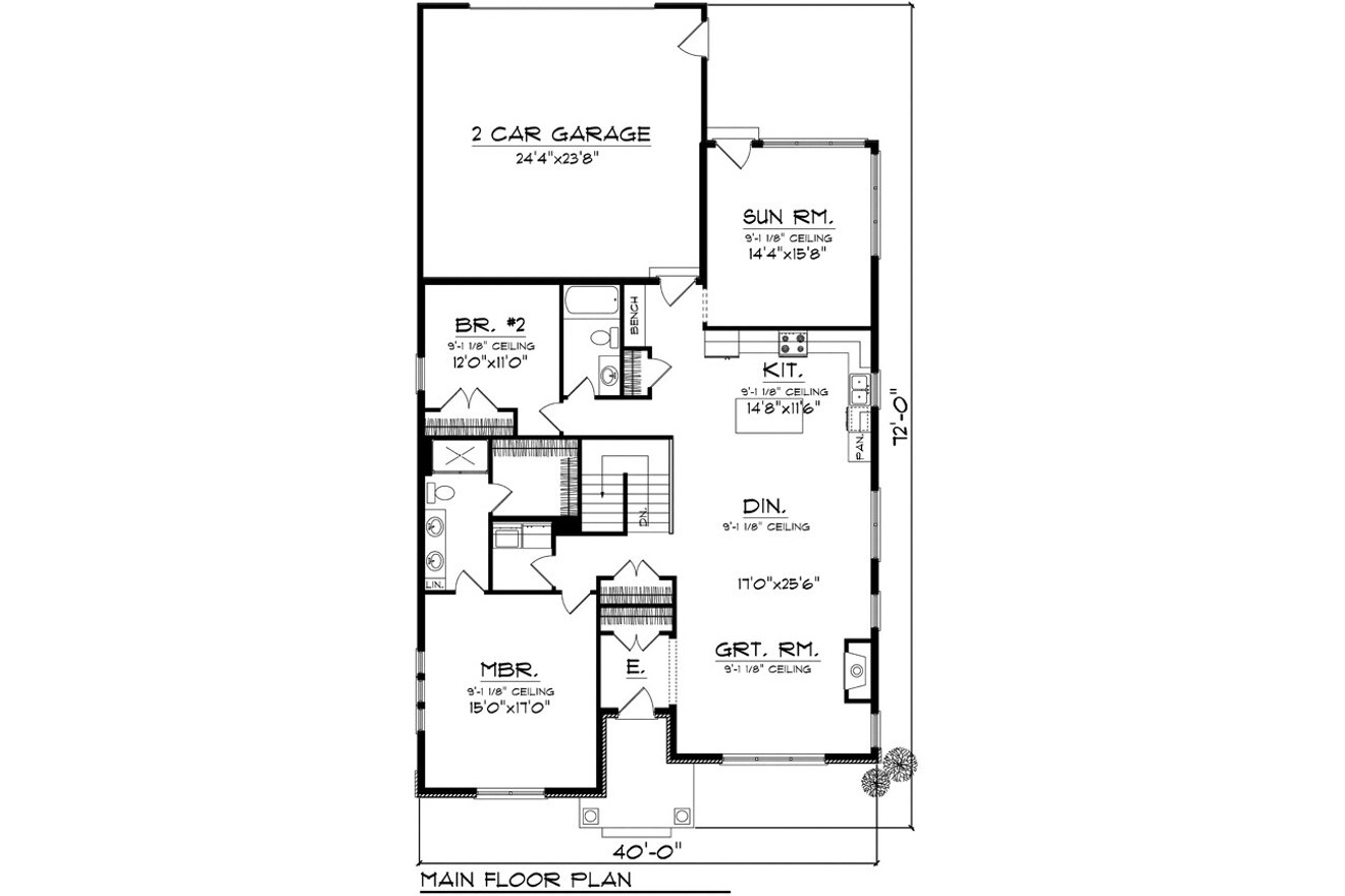 Craftsman House Plan - 79445 - 1st Floor Plan