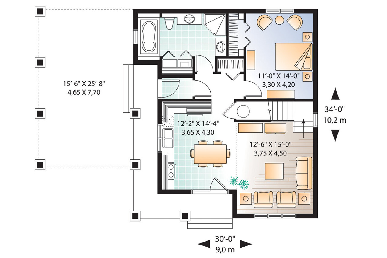 Craftsman House Plan - Celeste 2 79481 - 1st Floor Plan