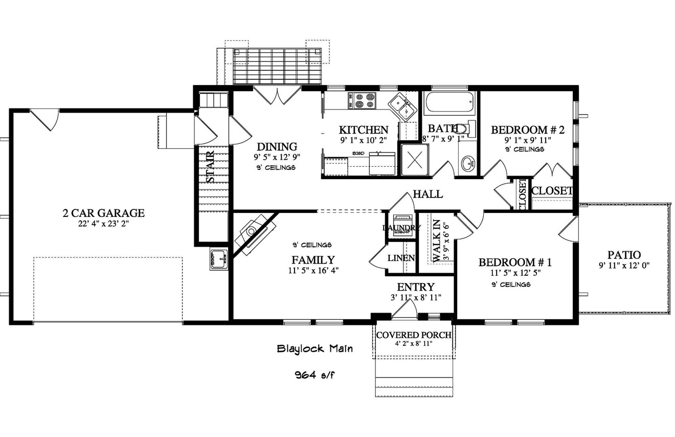Ranch House Plan - Blaylock 79649 - 1st Floor Plan