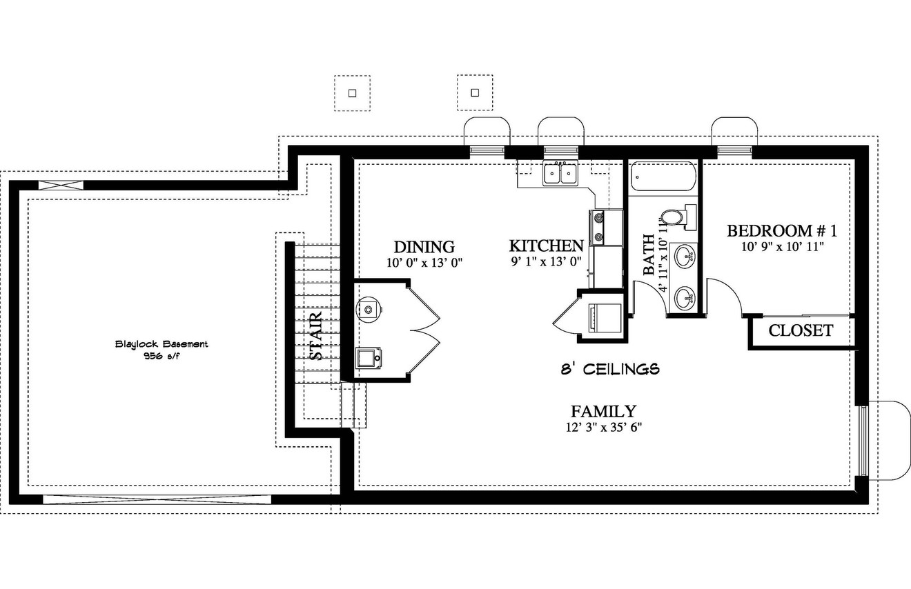 Ranch House Plan - Blaylock 79649 - Basement Floor Plan