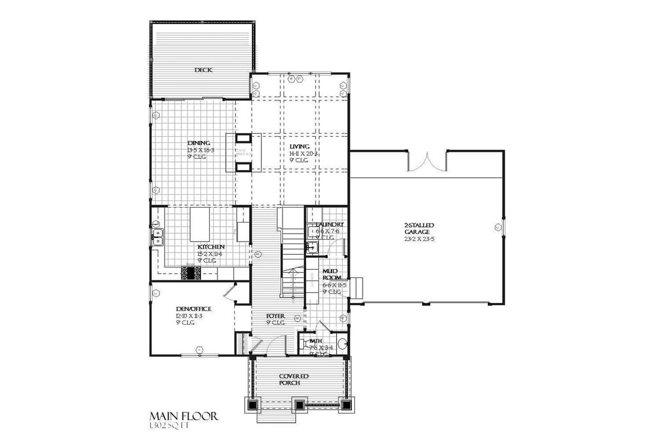 Craftsman House Plan - Logan 79871 - 1st Floor Plan