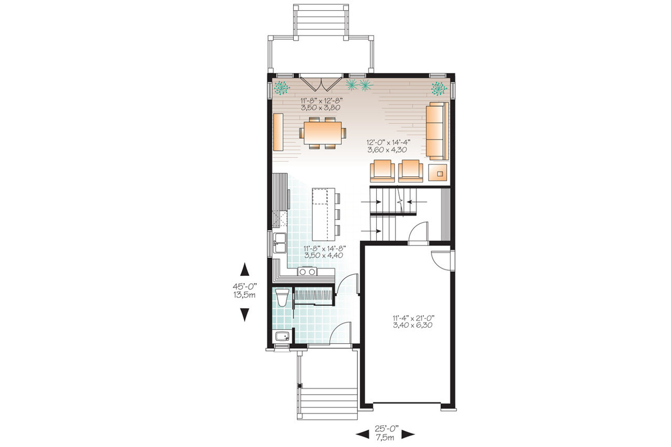 Contemporary House Plan - Stanton 2 79979 - 1st Floor Plan