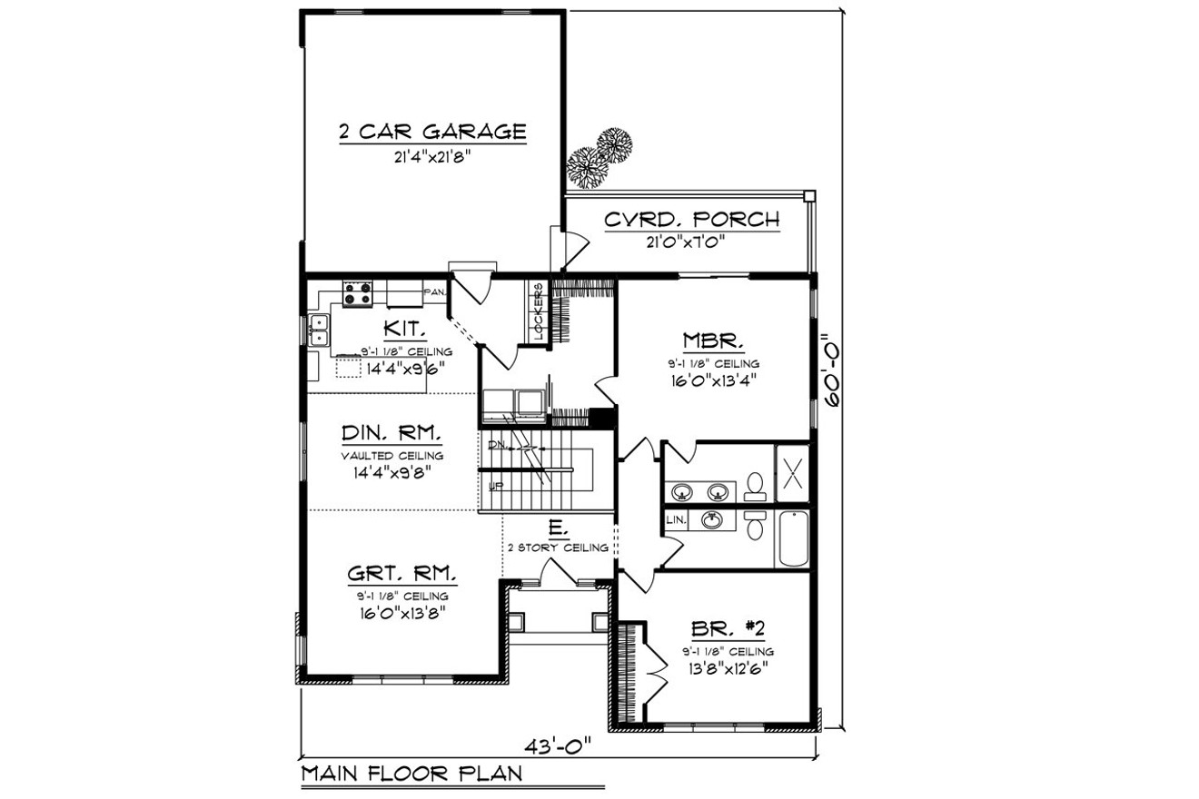 Craftsman House Plan - 79990 - 1st Floor Plan