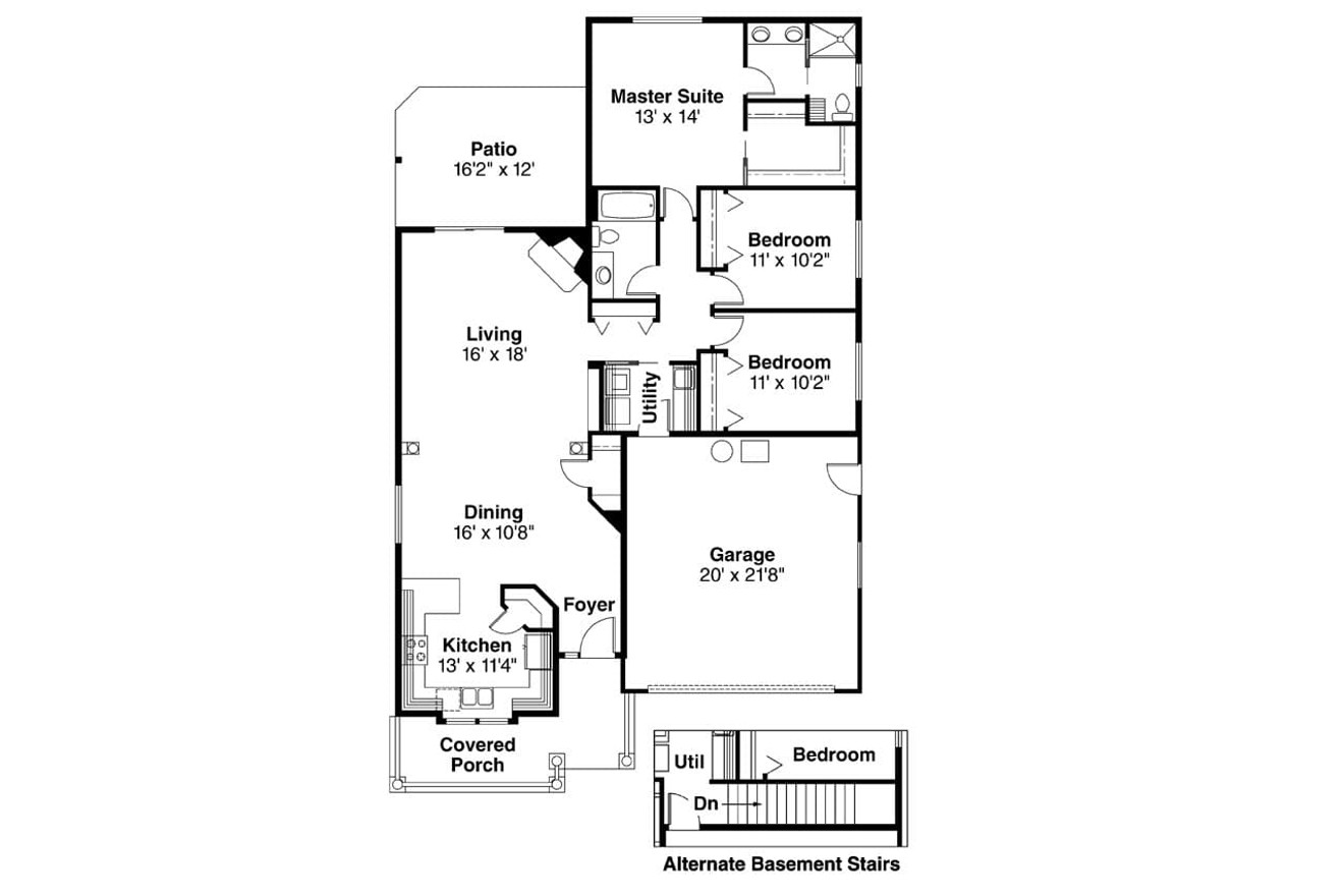 Country House Plan - Holbrook 80128 - 1st Floor Plan