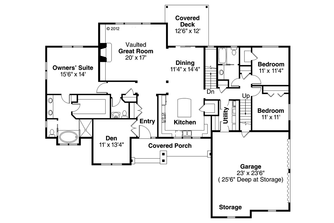 Ranch House Plan - Manor Heart 80138 - 1st Floor Plan