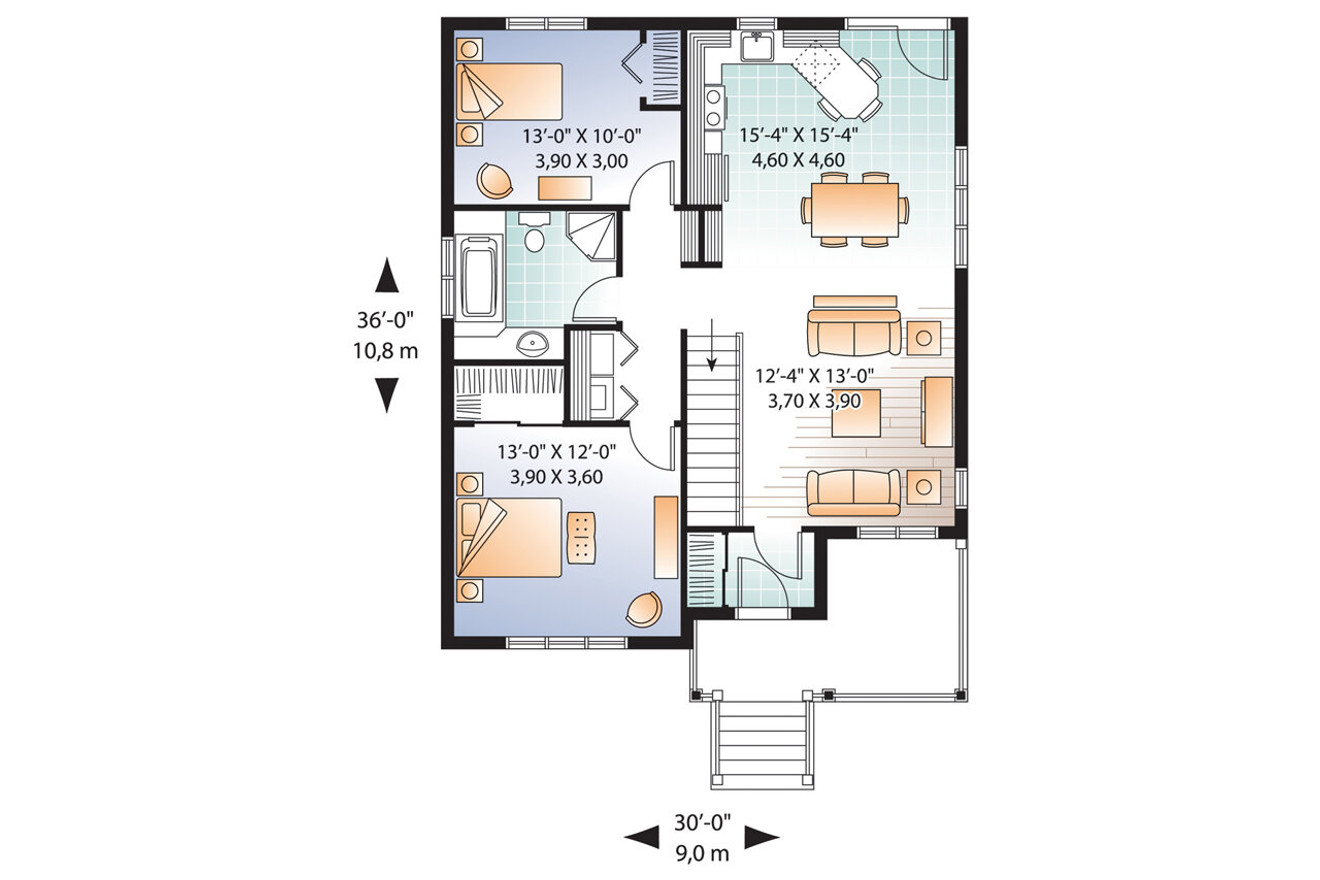 Ranch House Plan - Larkspur 80157 - 1st Floor Plan