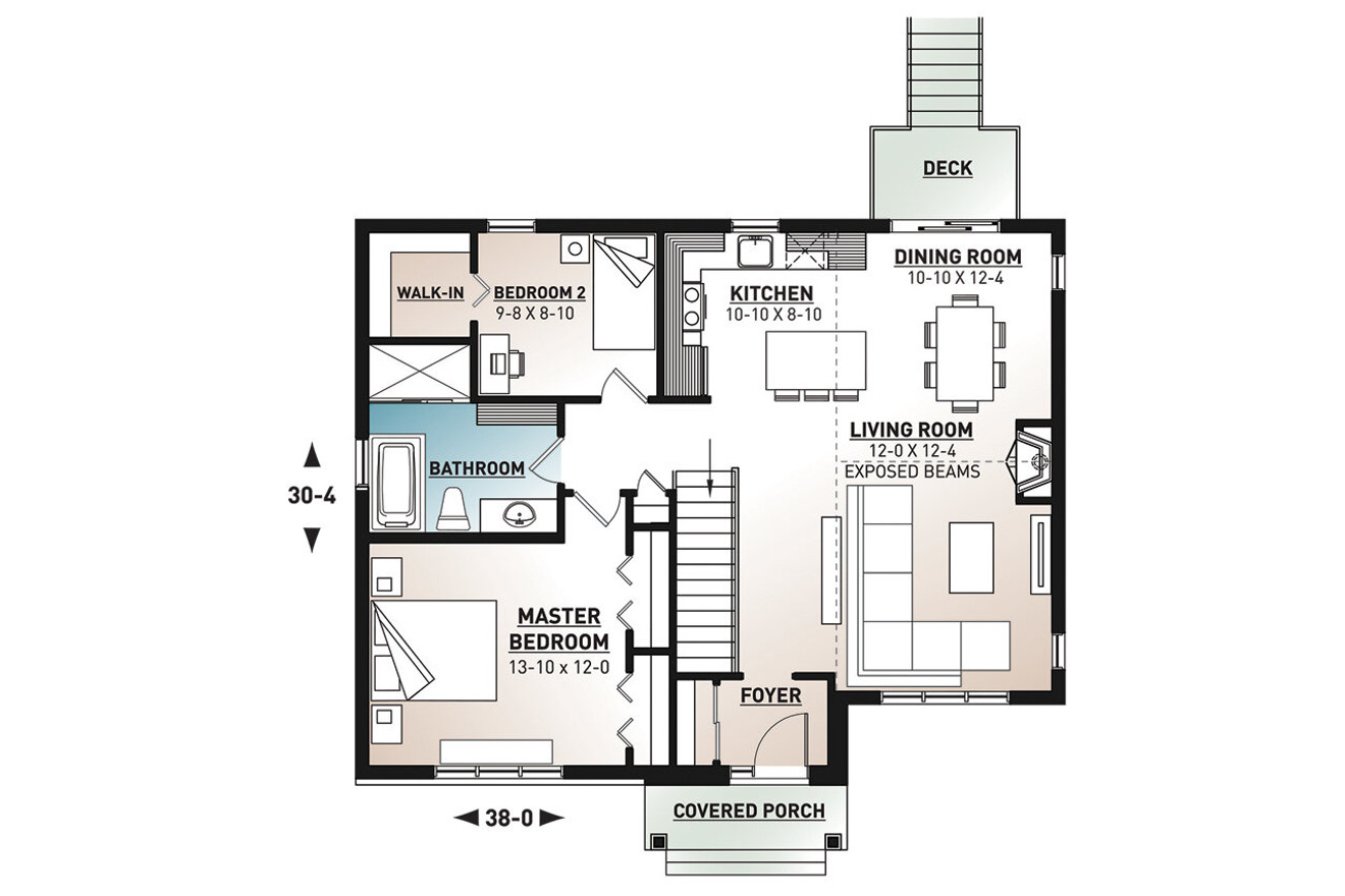 Modern House Plan - Barrington 80299 - 1st Floor Plan