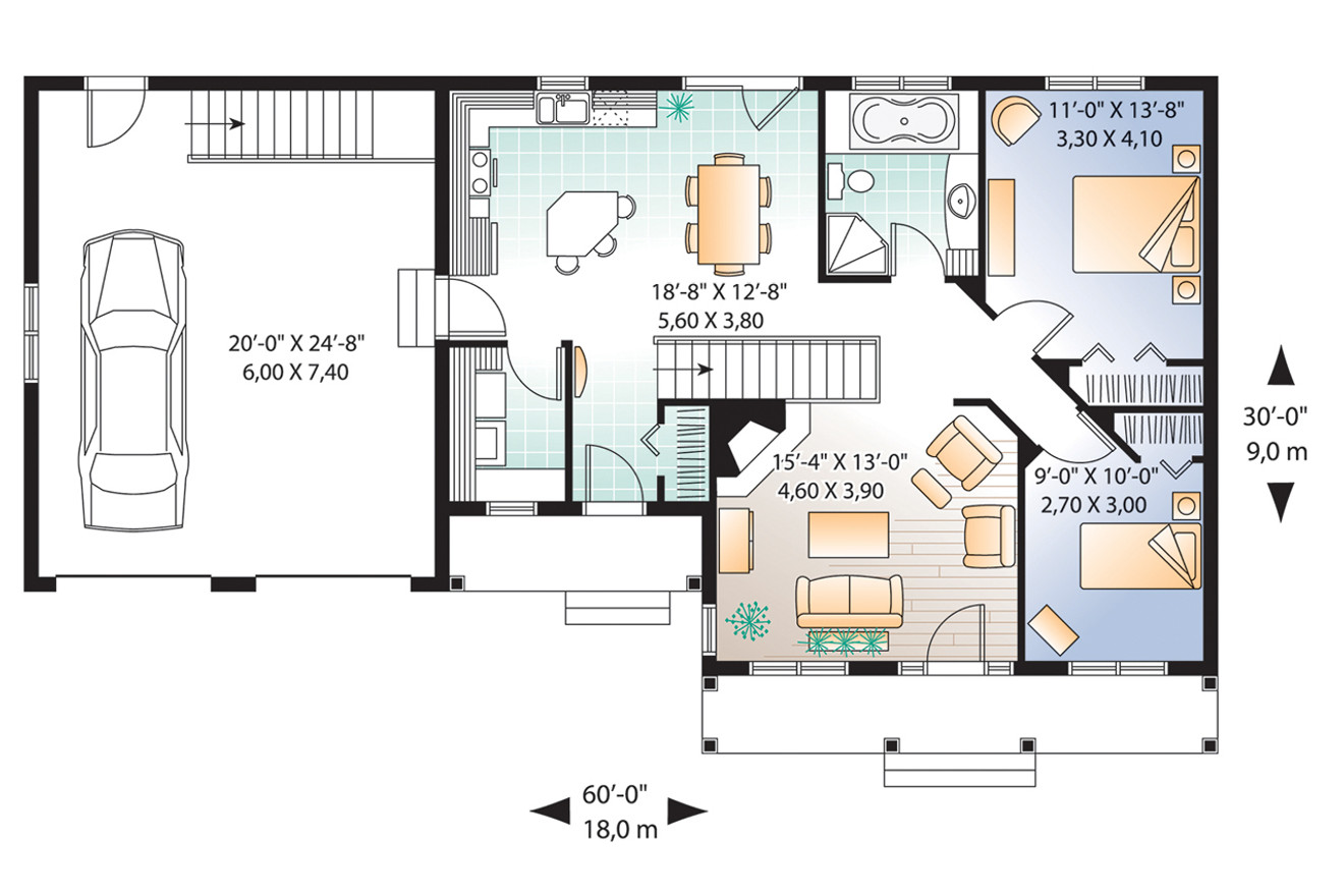 Traditional House Plan - Corydon 80366 - 1st Floor Plan