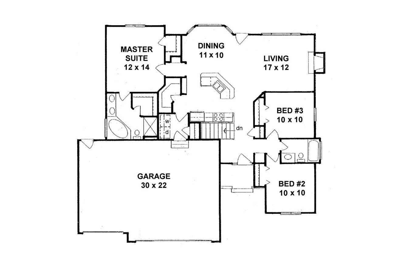 Traditional House Plan - 80527 - 1st Floor Plan