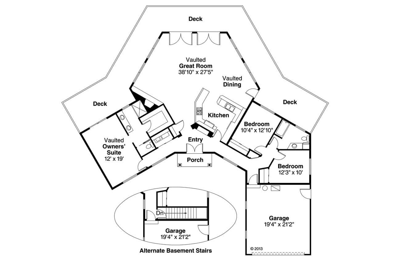 Contemporary House Plan - Pendleton 80531 - 1st Floor Plan