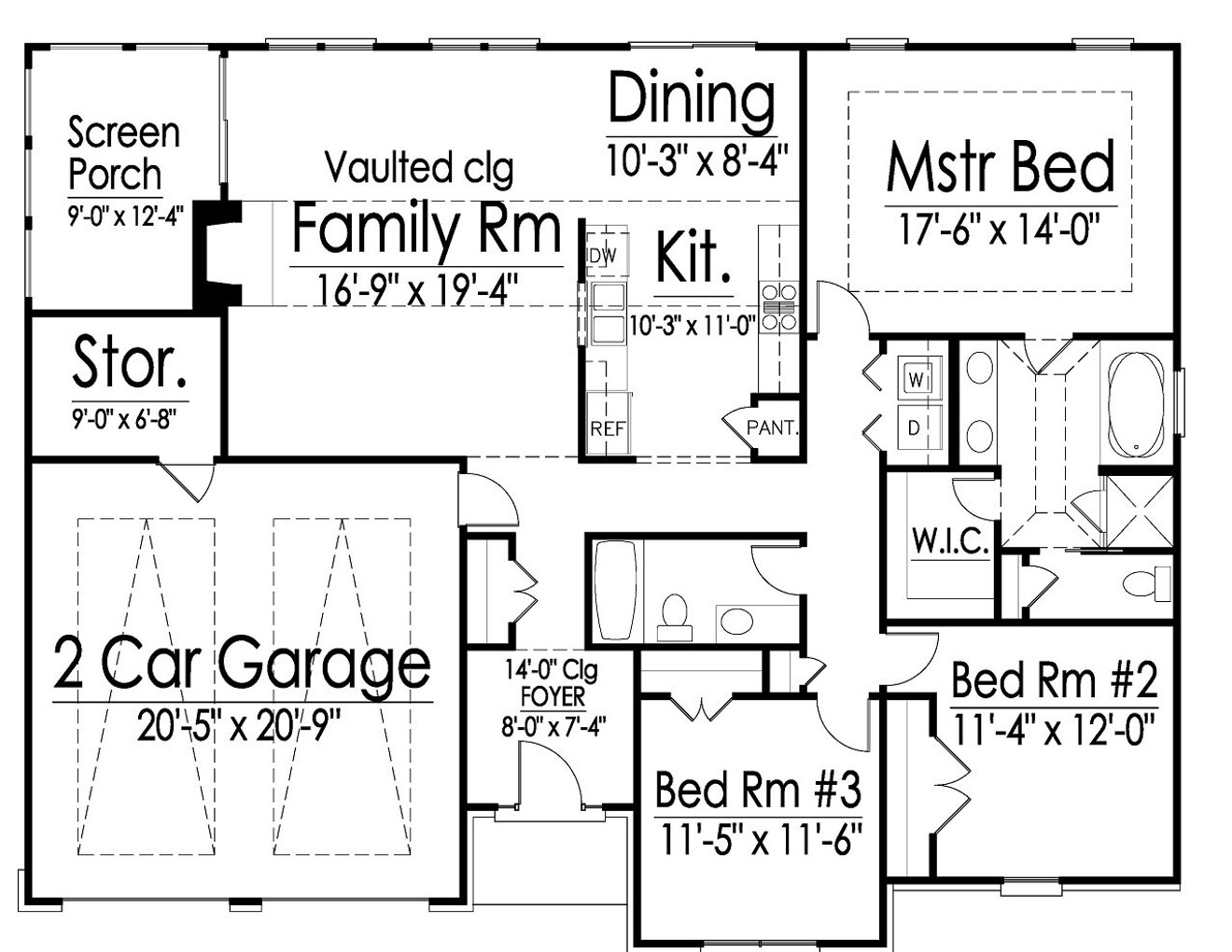 Traditional House Plan - 80580 - 1st Floor Plan