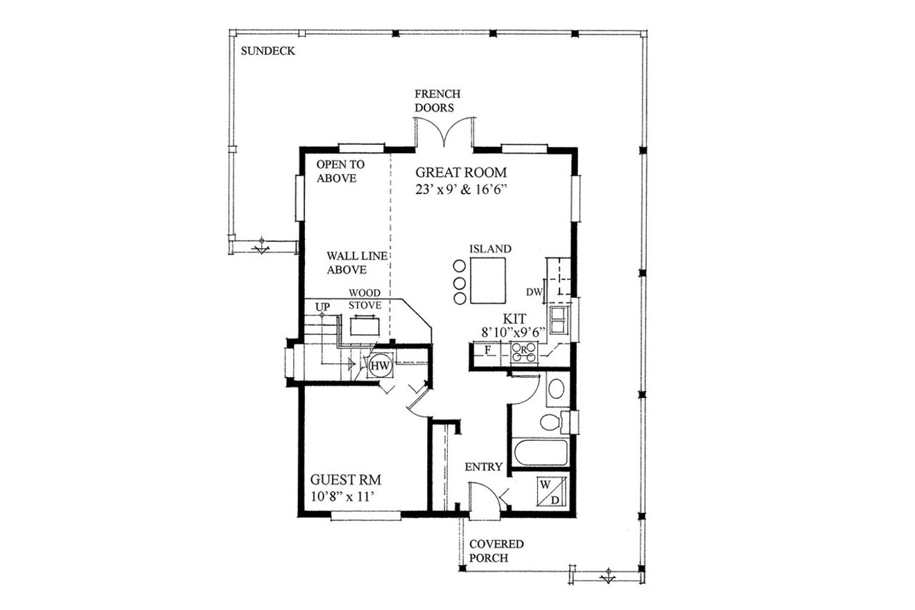 Cottage House Plan - 80651 - 1st Floor Plan