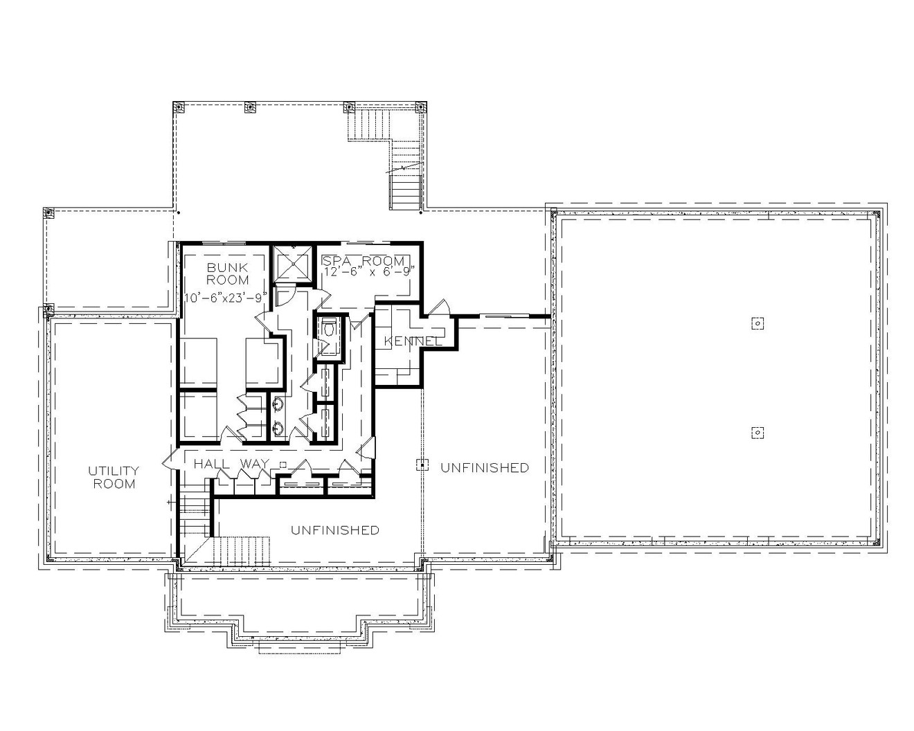Traditional House Plan - Diamond Creek 80618 - Basement Floor Plan