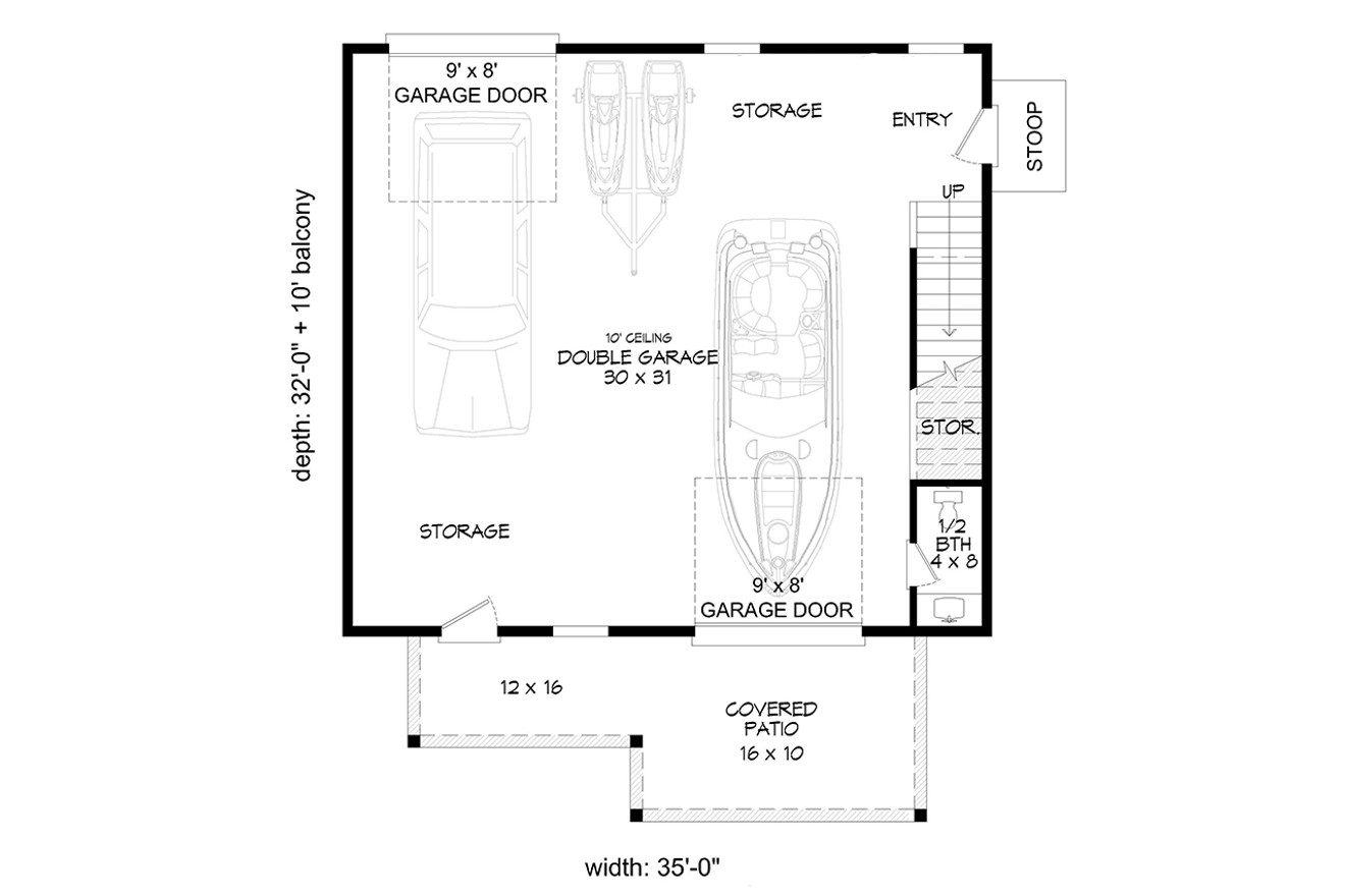 Traditional House Plan - Summer Crest 80664 - 1st Floor Plan
