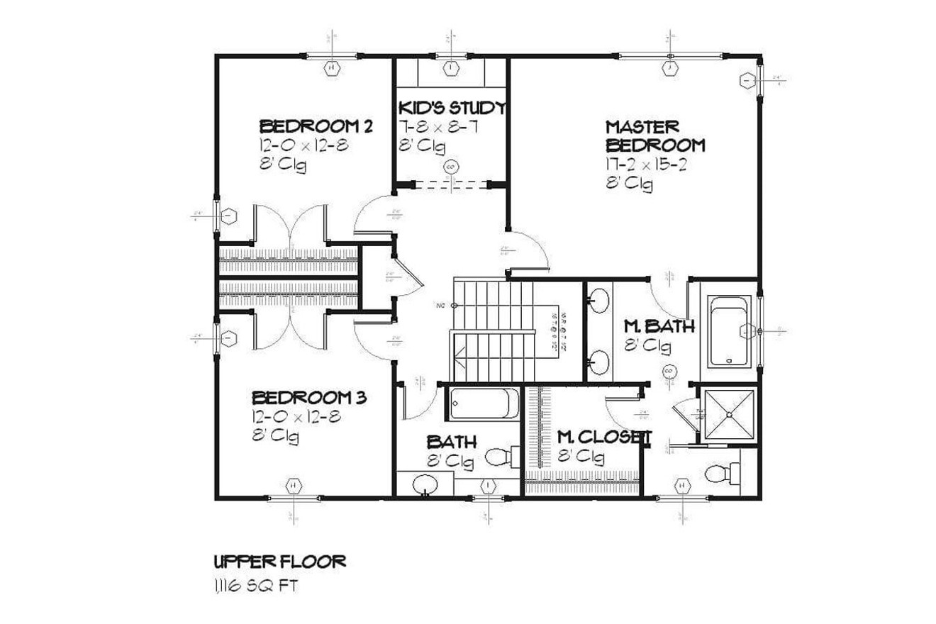 Secondary Image - Colonial House Plan - Durham 80774 - 2nd Floor Plan
