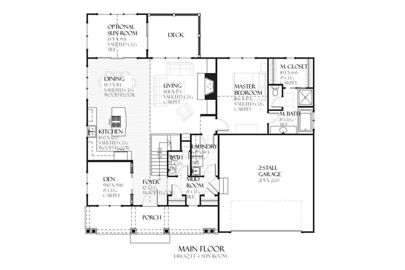 Craftsman House Plan - Stations Edge 80917 - 1st Floor Plan