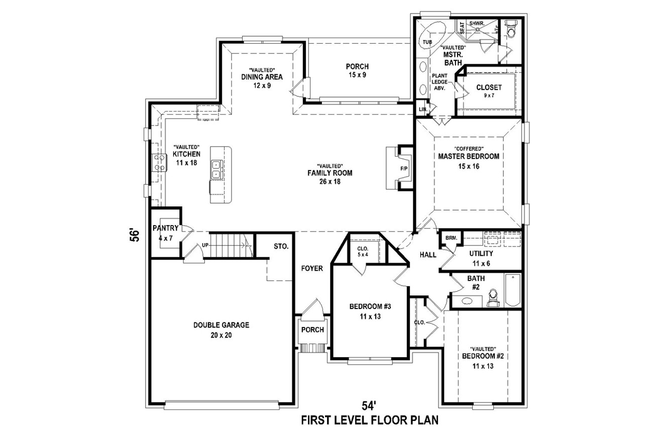 European House Plan - 81014 - 1st Floor Plan