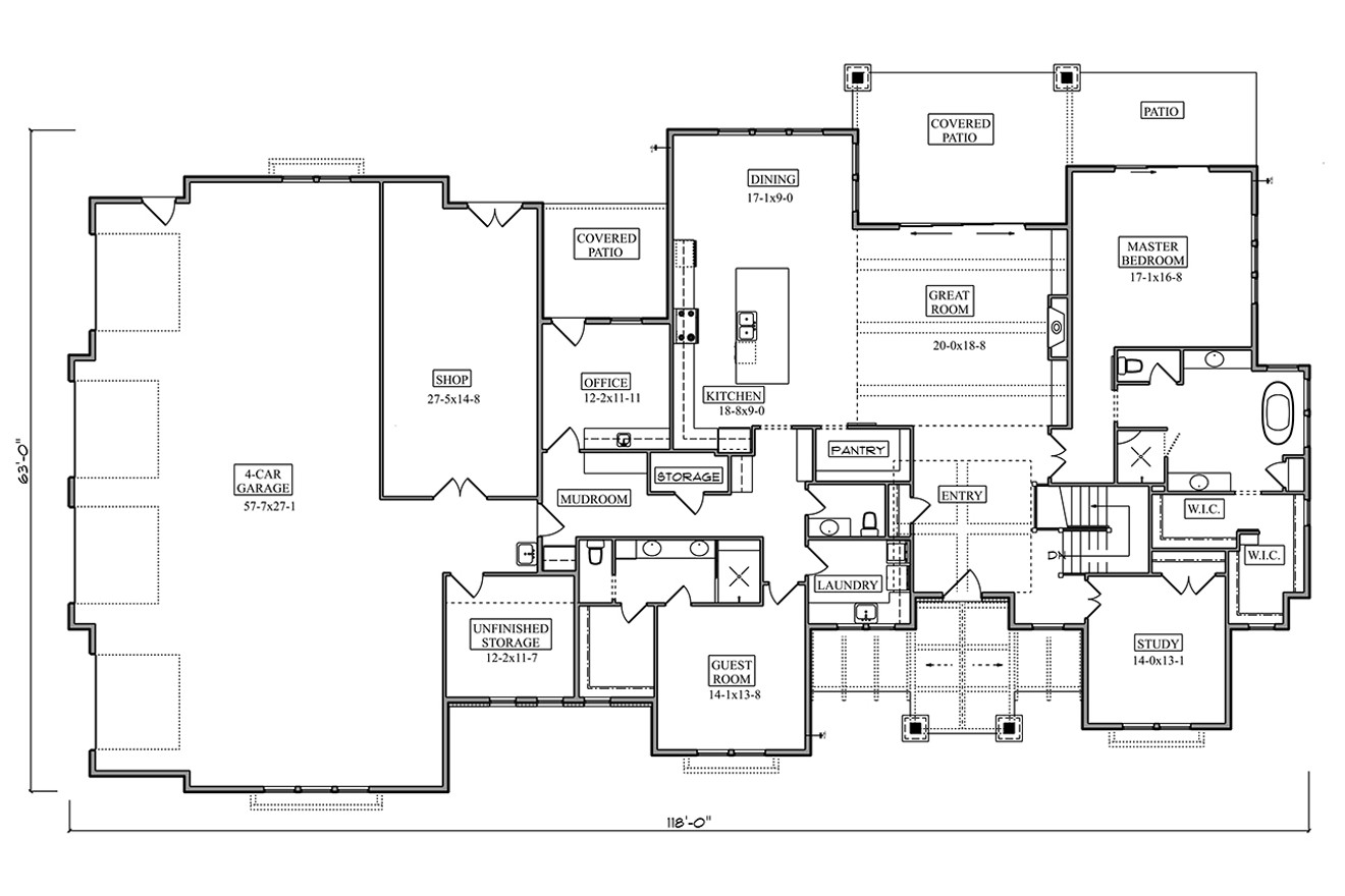 Farmhouse House Plan - Stonestreet 80965 - 1st Floor Plan