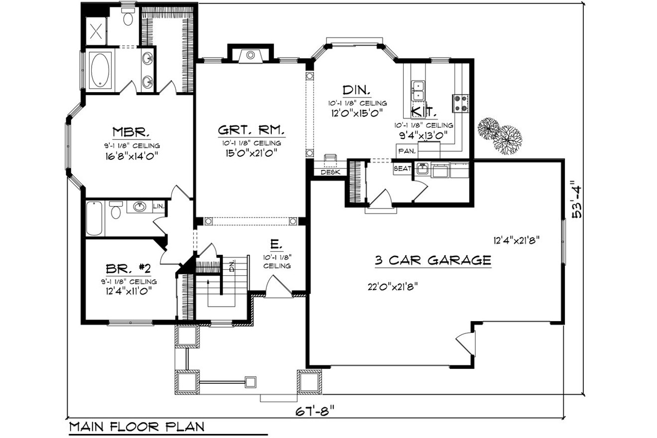 Craftsman House Plan - 81023 - 1st Floor Plan