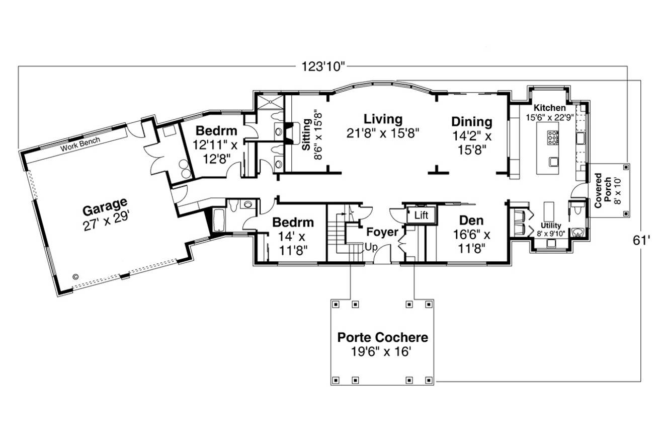 Colonial House Plan - Westchester 81629 - 1st Floor Plan