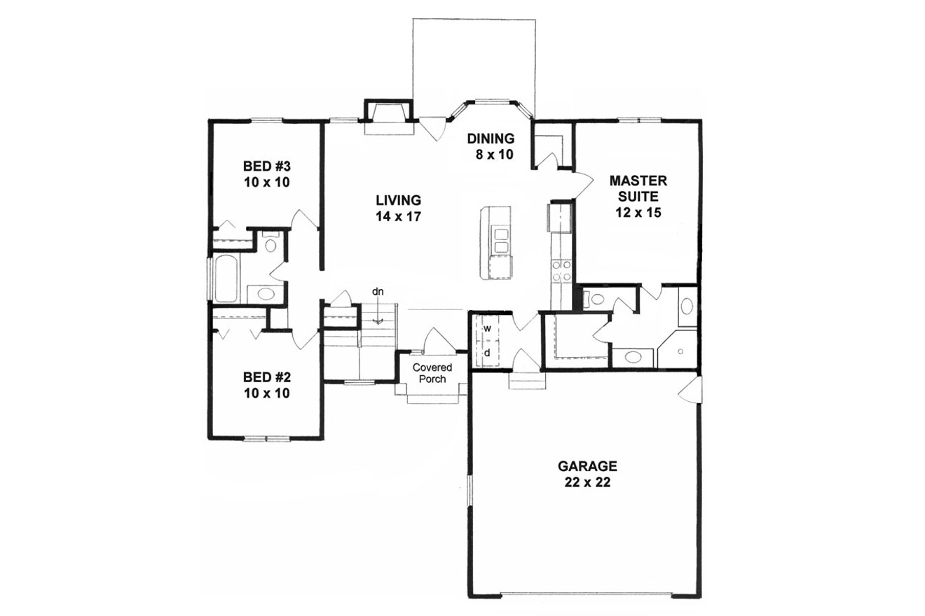 Ranch House Plan - 81735 - 1st Floor Plan