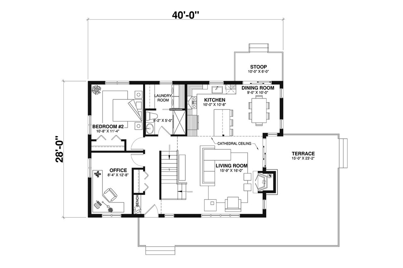 Modern House Plan - The Whitespire 81752 - 1st Floor Plan