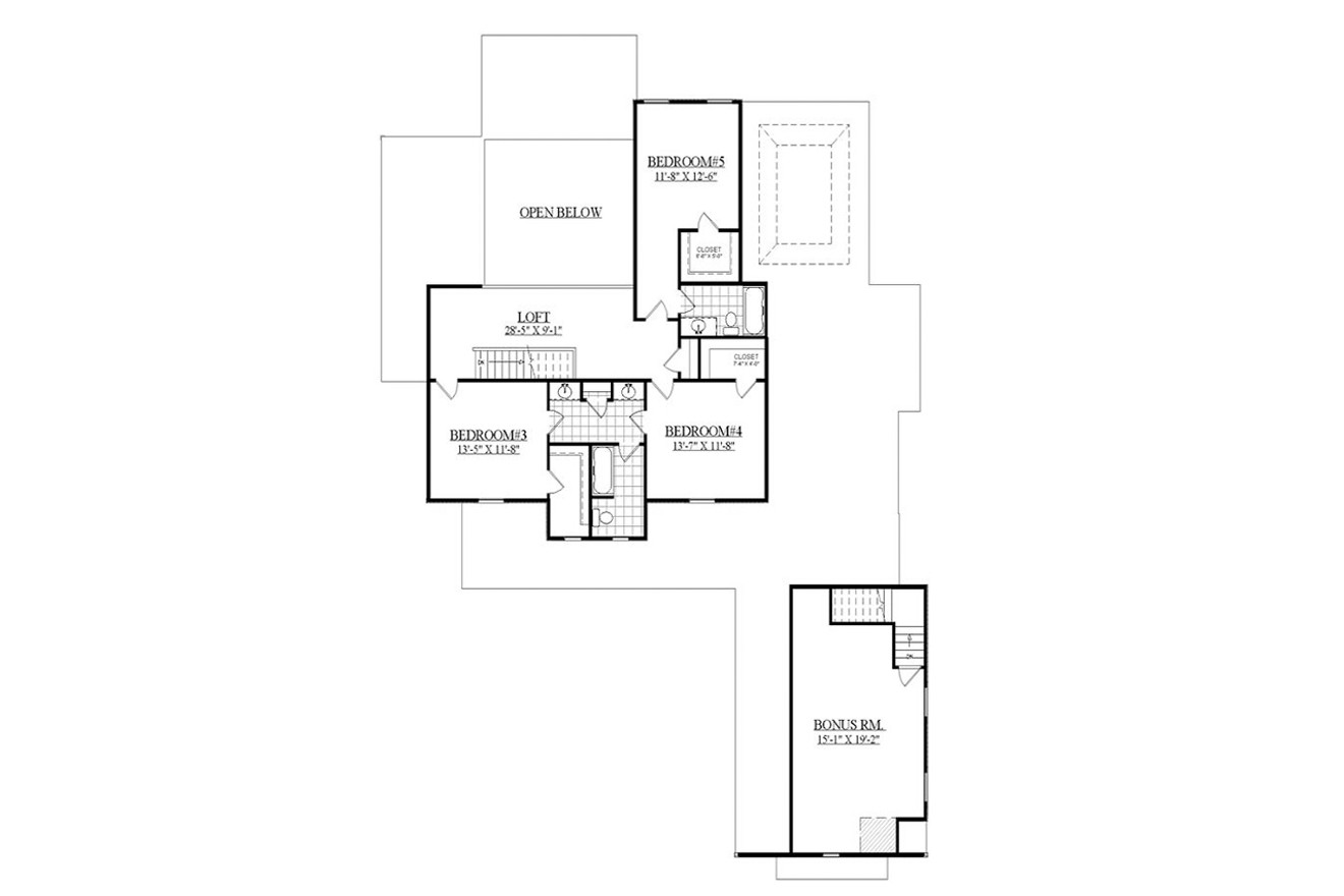 Secondary Image - Farmhouse House Plan - Woodside II 81795 - 2nd Floor Plan