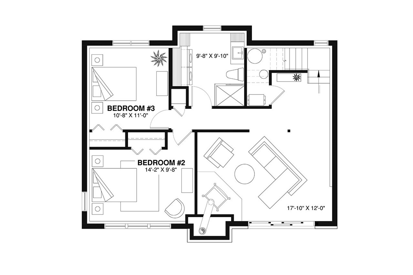 Secondary Image - Lodge Style House Plan - Sun Stream 1 81841 - Basement Floor Plan