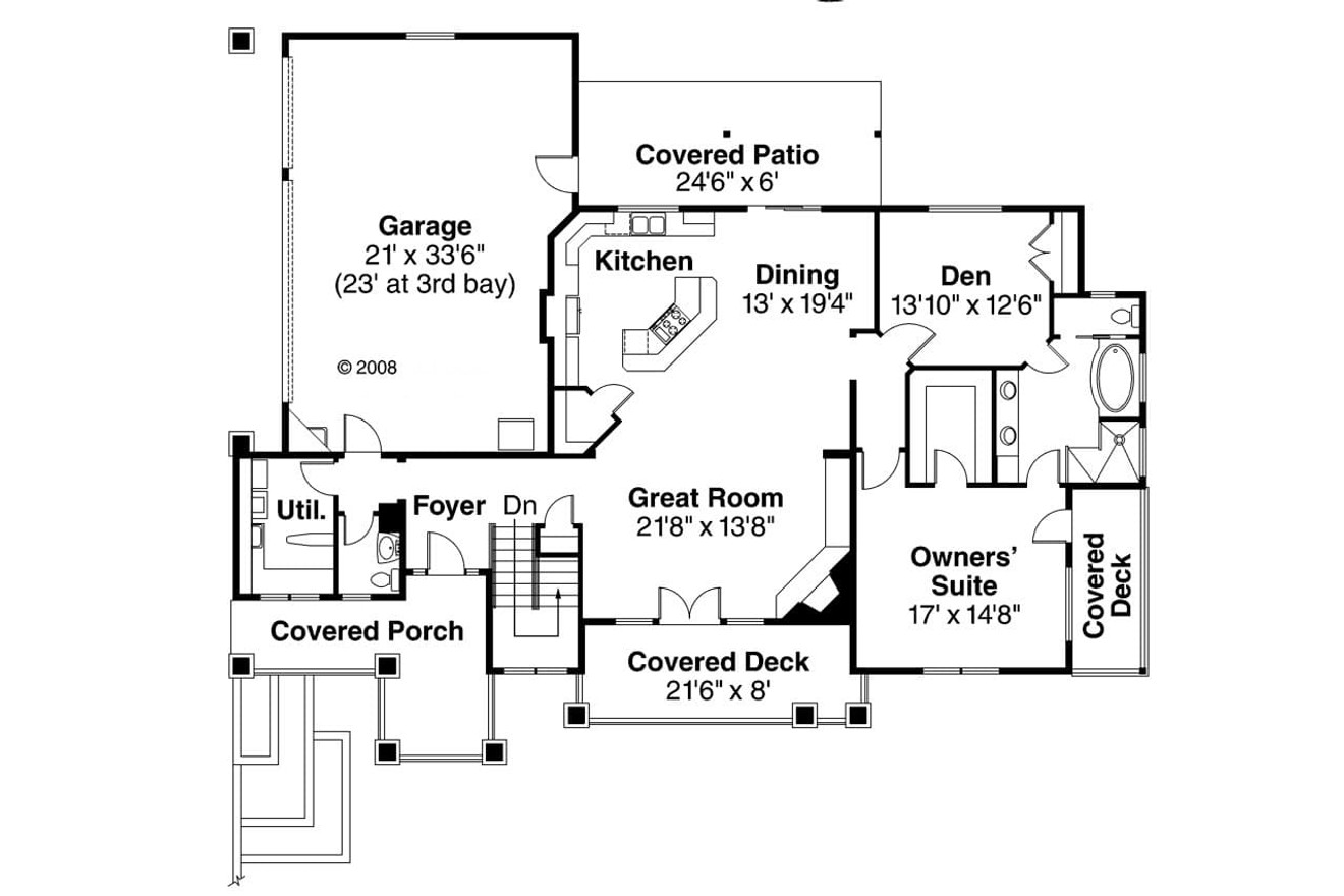 Prairie House Plan - Edenbridge 81877 - 1st Floor Plan