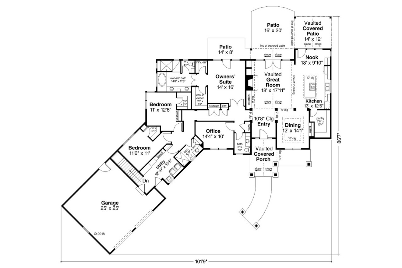 Lodge Style House Plan - Myrtlewood 82013 - Optional Floor Plan