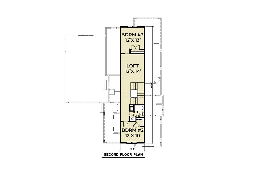 Secondary Image - Craftsman House Plan - 82081 - 2nd Floor Plan