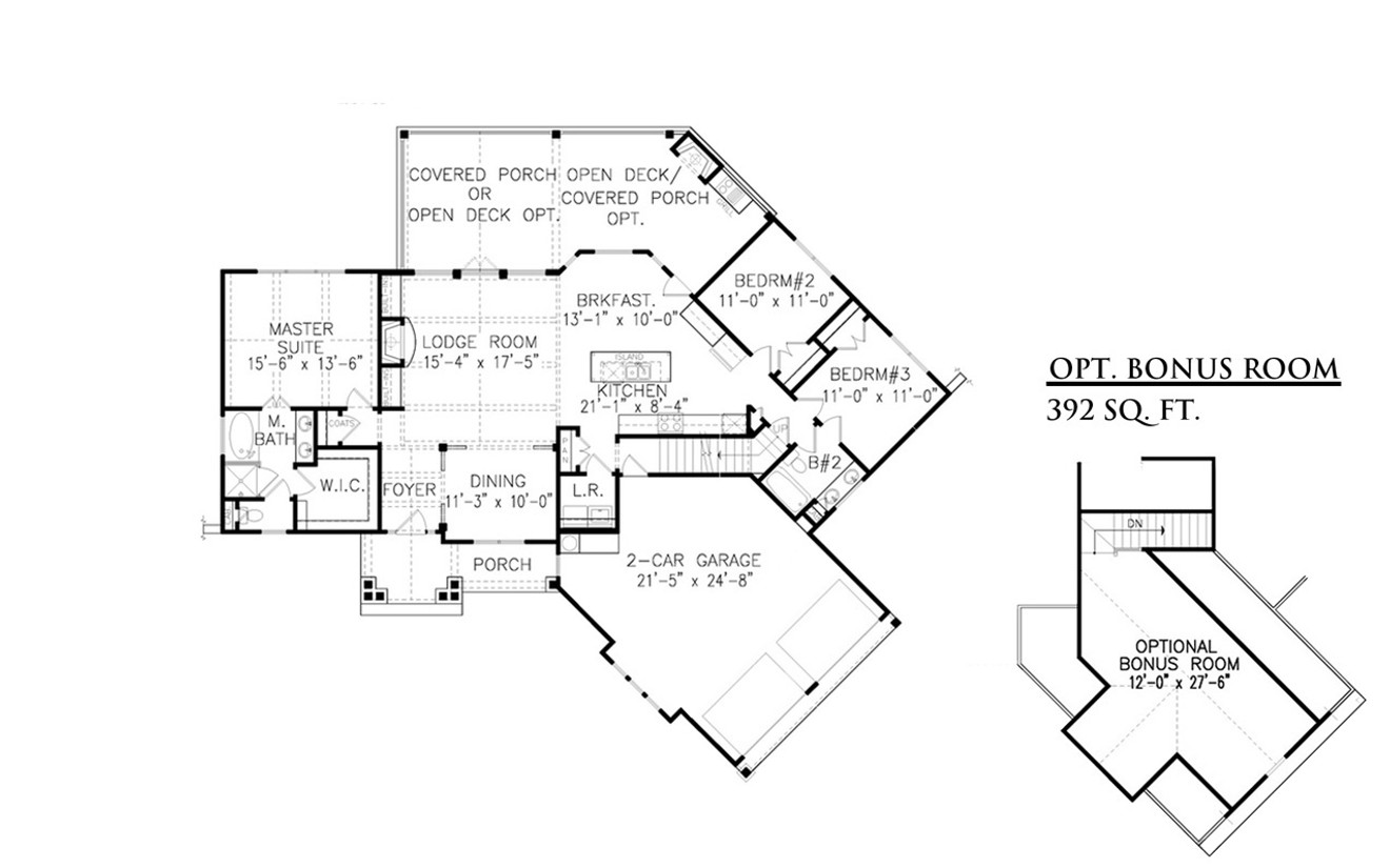 Ranch House Plan - Mill Spring Cottage 82190 - 1st Floor Plan