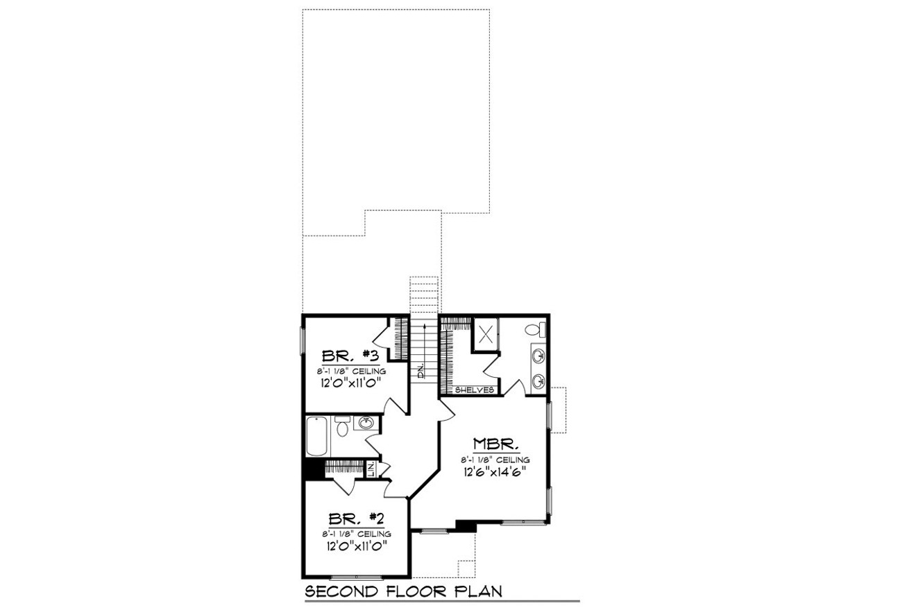 Secondary Image - European House Plan - 82659 - 2nd Floor Plan