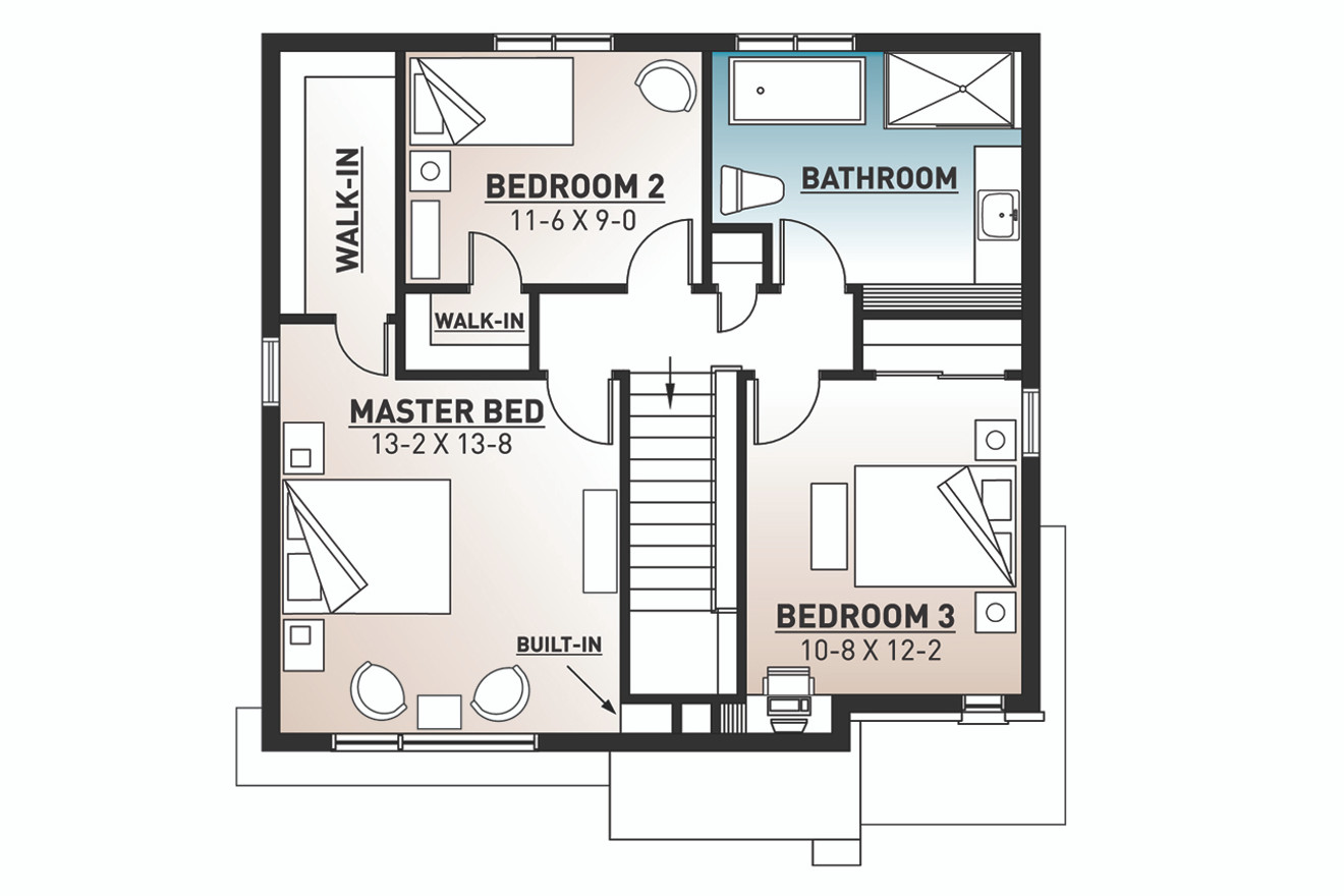 Secondary Image - Modern House Plan - Lavoisier 82859 - 2nd Floor Plan
